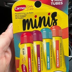 Minis Lip Balm Set - Strawberry, Wild Berry, Cool Mint, Peach Mangocarmex